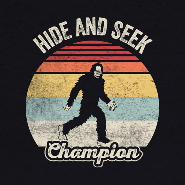 Retro Vintage Bigfoot Hide And Seek Champion Funny Camping Hiking Outdoor by SomeRays